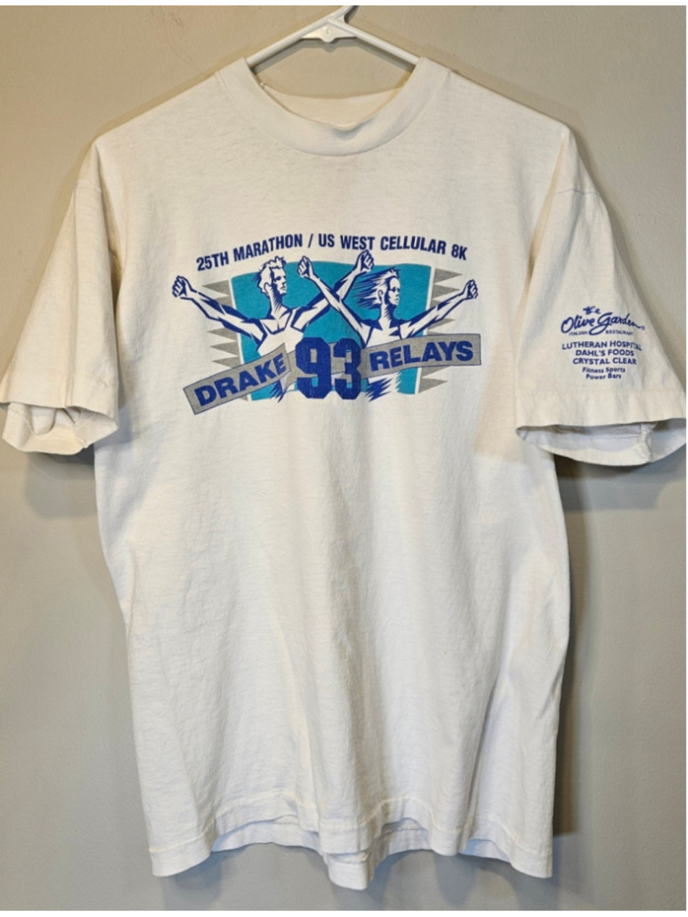 Vintage 1993 Drake Relays Marathon Shirt L USA Single Stitch Running Tee